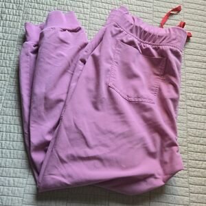 Womens Figs Zamora Jogger Scrub Pants Size XLarge Petite Chalk Pink Color